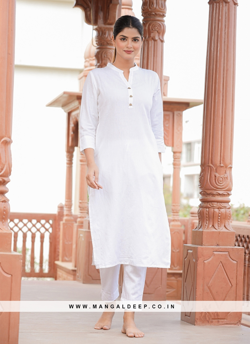 Buy MAGHMA Cotton Chikankari Summer Small Kurti for Women Style Lucknowi  Dress White Kurta Pant & Multi Color Dupatta Set at Amazon.in