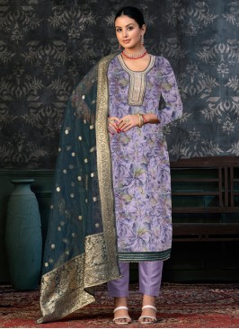 Beautiful Cotton Lavender Trendy Salwar Kameez