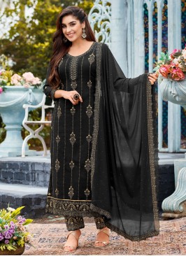 Beautiful Faux Georgette Festival Designer Straight Suit