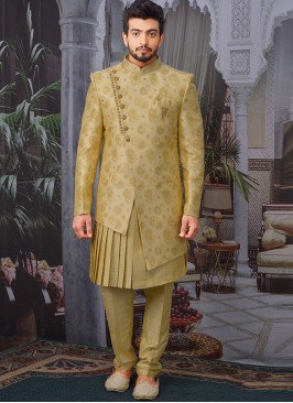 Beautiful Gold Color Function Wear Designer Indo Western