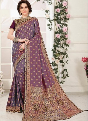 Beautiful Multi Color Function Wear Embroidered Saree