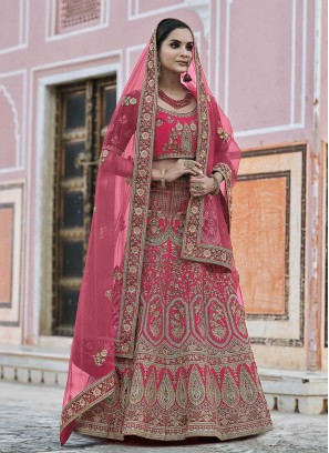 Beautiful Pink Color Embroidered Bridal Lehenga