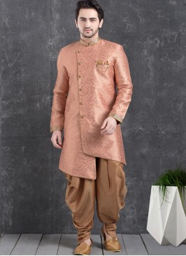 Beautiful Pink Color Function Wear Indo Western Kurta Pajama