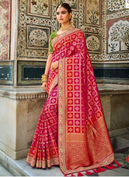 Beautiful Pink Color Silk Saree