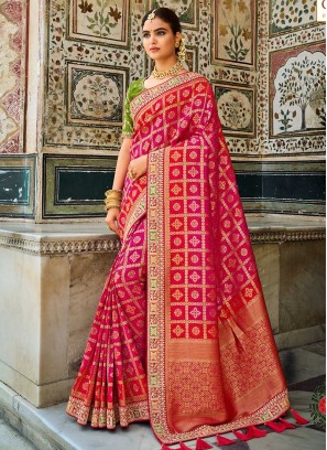 Beautiful Pink Color Silk Saree