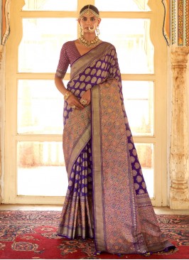 Beautiful Purple Contemporary Style Saree