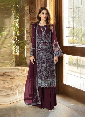 Beckoning Purple Party Trendy Salwar Kameez