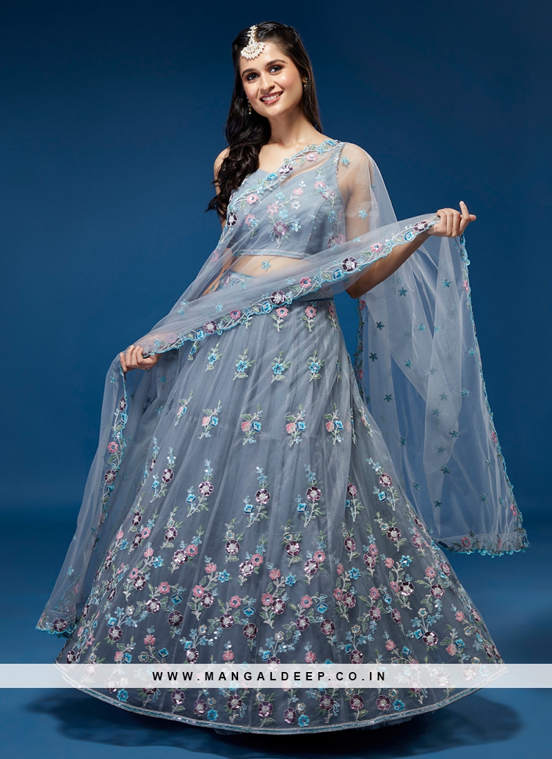 Bedazzling Embroidered Net Designer Lehenga Choli