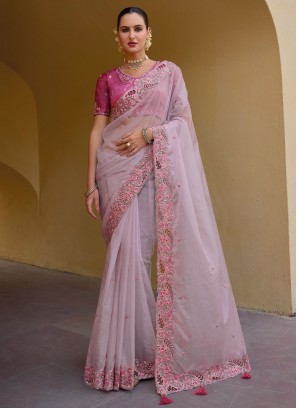 Bedazzling Lavender Ceremonial Contemporary Saree