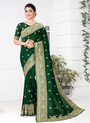 Bedazzling Patch Border Silk Traditional Designer Saree