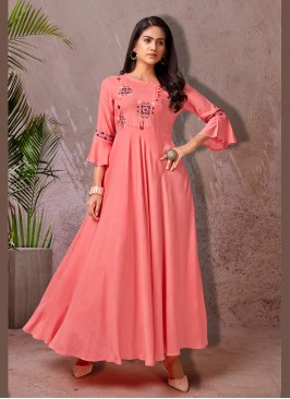 Bedazzling Pink Casual Kurti