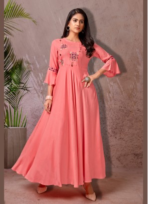Bedazzling Pink Casual Kurti