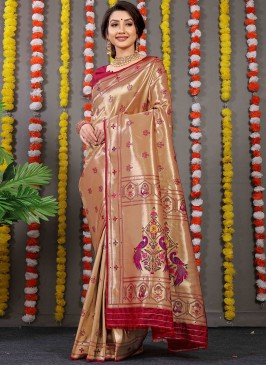 Bedazzling Red Festival Trendy Saree