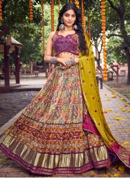 Bedazzling Silk Printed Readymade Lehenga Choli