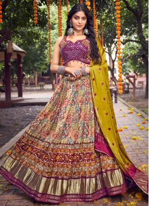 Bedazzling Silk Printed Readymade Lehenga Choli