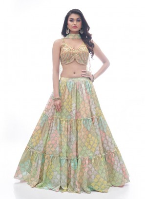 Beige and Multy Color Art Silk Lehenga Choli