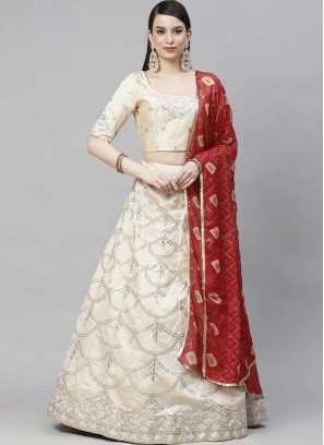 Beige Color Art Silk Lehenga Choli