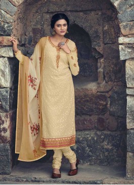 Beige Color Georgette Salwar Kameez
