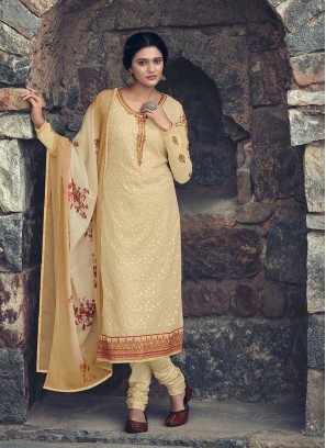 Beige Color Georgette Salwar Kameez
