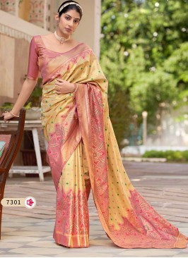 Beige Color Kanjivaram Silk Saree