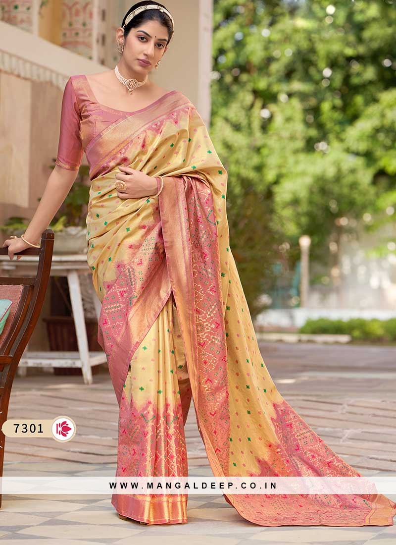 Beige Color Kanjivaram Silk Saree