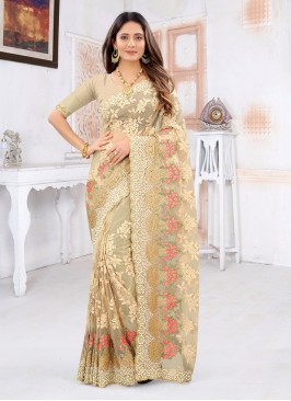 Beige Color Traditional Saree