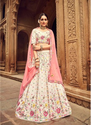 Beige Colour Georgette Lehenga Choli