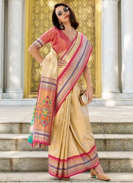 Beige Festival Classic Saree