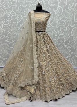 Beige Sangeet Net Trendy Lehenga Choli