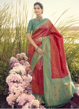 Best Red Sangeet Contemporary Saree