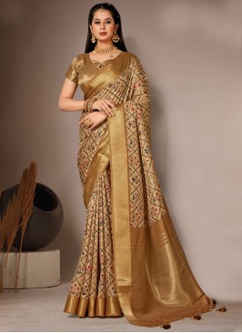 Bhagalpuri Silk Classic Saree in Mustard