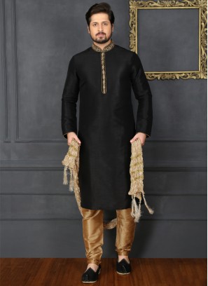 Black Art Banarasi Silk Kurta Pajama
