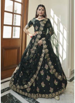 Black Beautiful Zari And Embroidery Party Wear Lehenga Choli