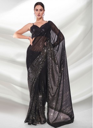 Black Ceremonial Trendy Saree