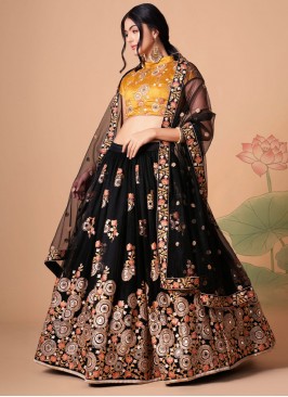 Black Color A Line Lehenga Choli