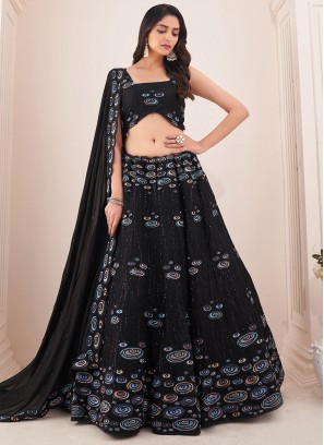 Black Color A Line Lehenga Choli