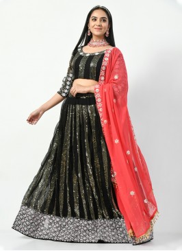 Black Color A Line Lehenga Choli