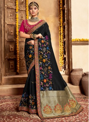 Black Color Banarasi Silk Saree Online