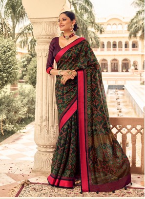 Black Color Brasso Adorable Saree