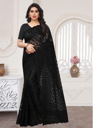 Black Color Contemporary Saree