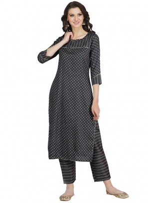 Black Color Cotton Kurti Pant