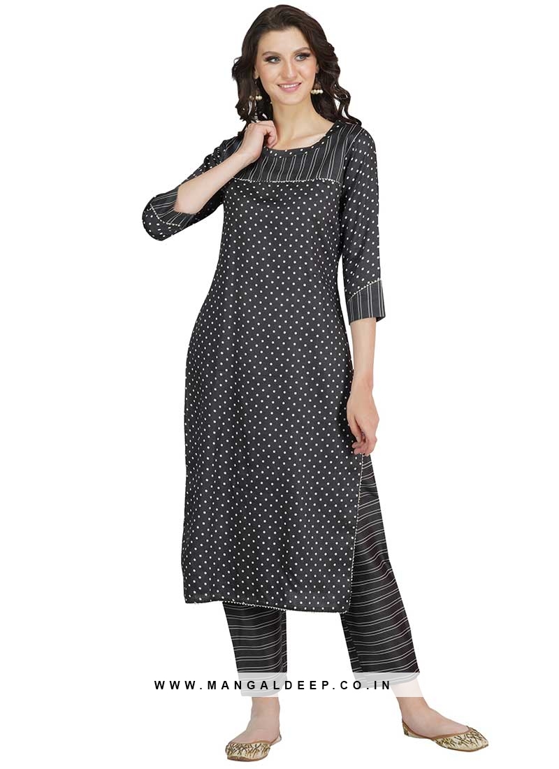 Buy KURTA PANT SET Thechikanlabel Black Multi Kurti Pant Set Online in  India  Etsy