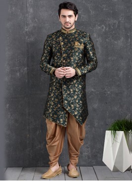 Black Color Function Wear Indo Western Kurta Pajama