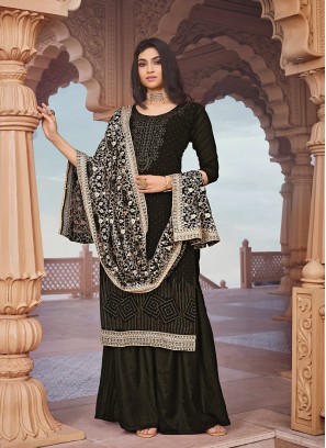 Black Color Georgette Sharara Suit