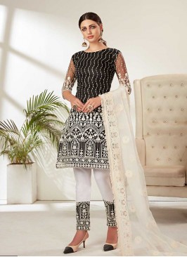 Black Color Net Embroidered Pakistani Suit