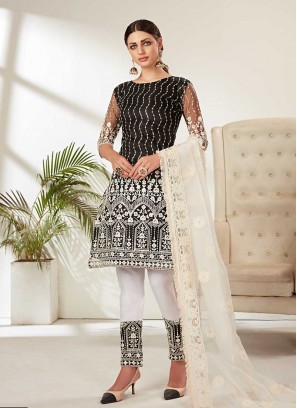 Black Color Net Embroidered Pakistani Suit