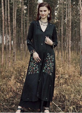 Black Color Poly Viscose Kurti Jacket