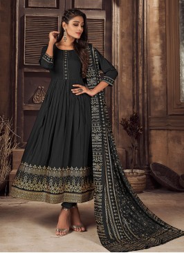 Black Color Rayon Kurti With Dupatta