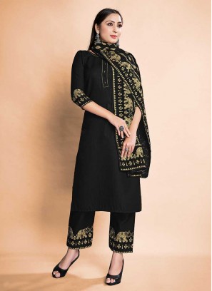 Black Color Rayon Ladies Suits