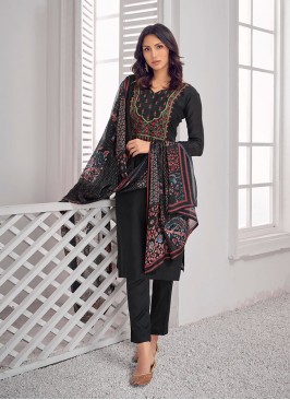 Black Color Silk Latest Dress
